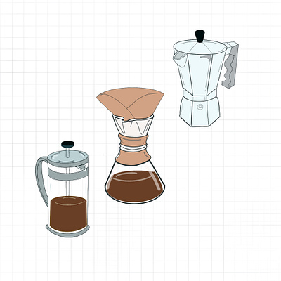 My Favorite Coffee Makers graphic design illustration