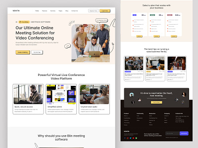 Online meeting Management Websites and Dashboard. branding clean design meeting management meeting website online call online chat online meeting tranding