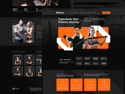 FitNow - Website Design branding fitness landing page ui design web design