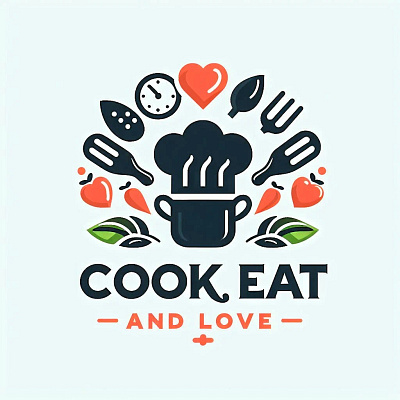 Cook Eat and love UI/UX plus logo Design articon branding design graphic logo ui uiux website