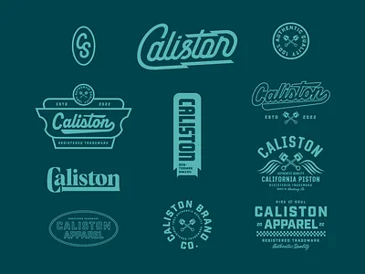Caliston Branding Kit apparel badge badge design branding branding design clothing illustration logo motorcycle vector visual identity