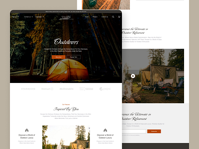 Outdoors- A Travel Agency Website camping design landing page minimal tour tourism travel ui uidesign user interface visual design website