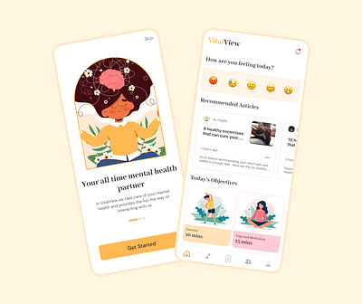 Mental Health App - UI Concept adobe app design dribbble figma likes mental health share ui ux