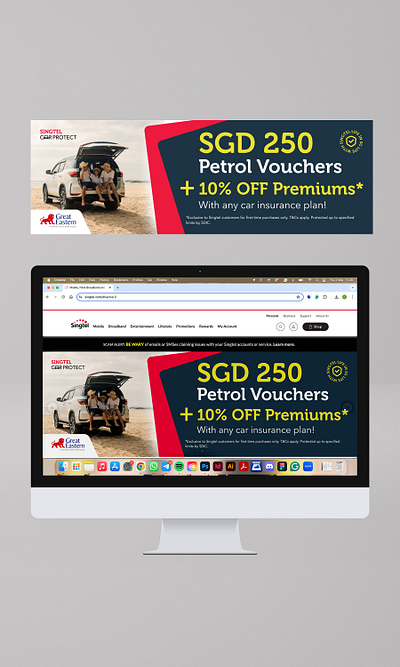 Singtel Car Protection- Website Banner (Pitch) banner branding concept design graphic design visual art web banner website