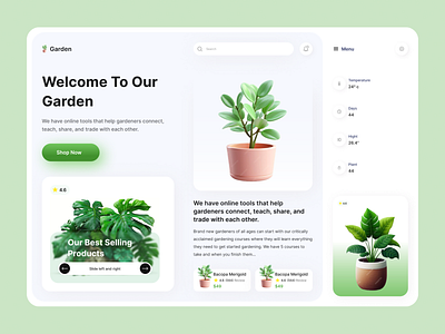 Plant - Website Landing Page animation app design flower garden green marketplace mobile mvp online plant plants pot shop startup store ui ui ux ux