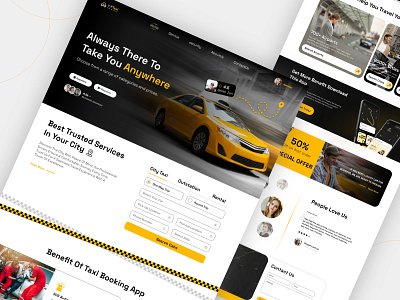 Taxi Booking Landing Page Design booking cab booking car sharing clean design landing page landing page design minimal ride booking ride hailing taxi booking taxi company taxi service uber ui uiuxdesign user interface ux webdesign