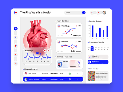 Health Management Web Design design graphic design ui ui design uiux deaign ux ux design