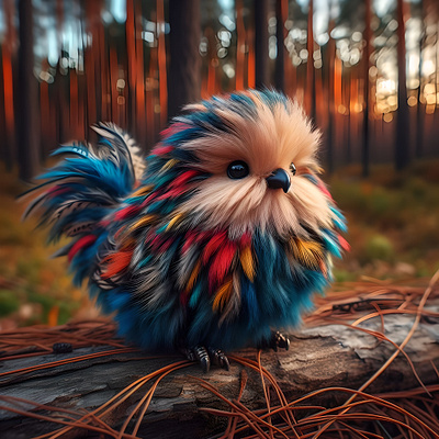 Colorful, Fluffy For in the Forest 3d ai graphic design motion graphics