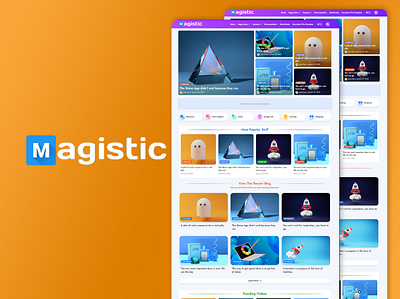 Magistic - Creative & Minimal Blogger Template blogger blogger template blogger templates blogger themes blogspot branding design illustration logo ui