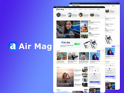 AirMag - News & Magazine Blogger Template blogger blogger template blogger templates blogger themes blogspot branding design illustration logo ui