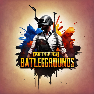 Player Unknown's Battlegrounds with colorful elements 3d graphic design logo motion graphics
