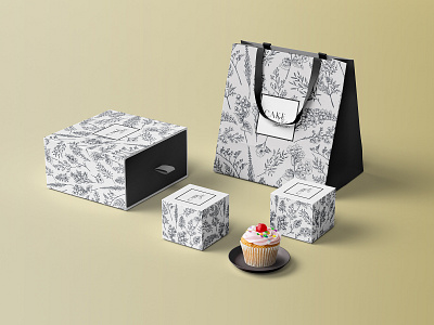 Package Design for Cake Studio bag bag design bakery box box design brand branding cake design digital digital art floral floral design graphic design identity branding illustration luxury package package design pastry