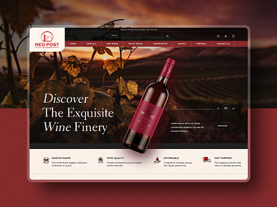 RED POST WINES - Website UI color palates content creation creative design design e commerce graphic design html illustration logo motion graphics shopify typography ui uiux user experience user interface ux website design woocommerce wordpress