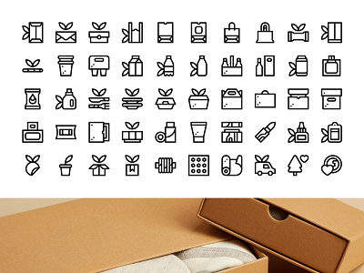 Eco-friendly packaging icons box box icons eco friendly packaging eco icons eco packaging ecology icon design icon pack icons package packaging recycling sustainability sustainable packaging