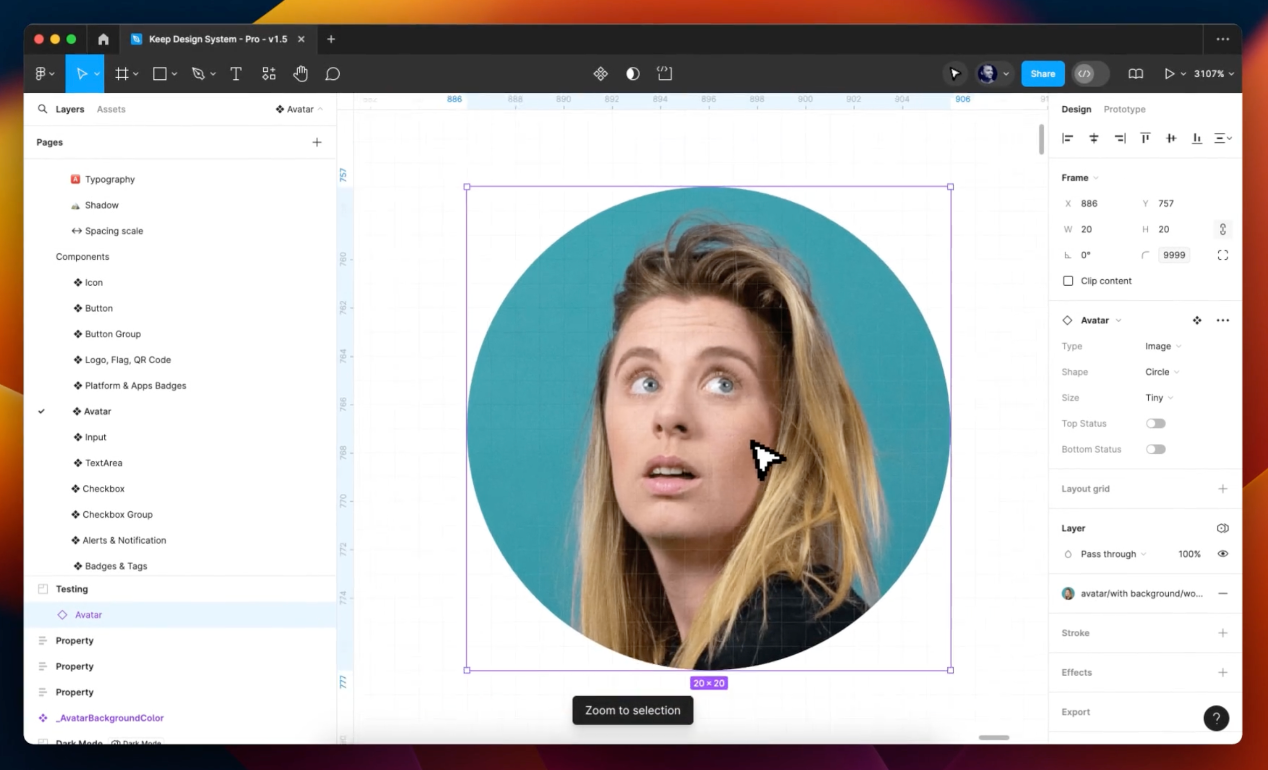 Keep New - Avatar Component avatart dark mode darkmode design system figma image logo minimal ui design user interface