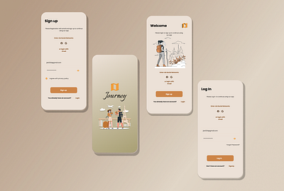 Journey: Simplifying Your Travel Experience - Mobile Signup Page design e commerce application mobile signup mobiledesign ui uiux ux