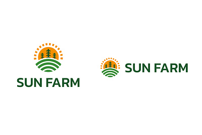 sun farm logo design branding design farm farm logo field logo graphic design green logo illustration land logo logo logo template logo type pine logo plant logo sun sun logo vector