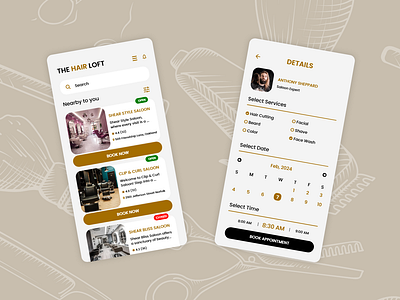 Saloon Mobile App Design app ui design mobile app ui design saloon app saloon app design saloon app ui design saloon mobile app saloon mobile app design ui ui design