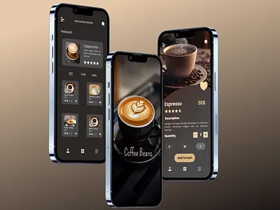 Coffee Shop Mobile App UI/UX coffee app design mobile uiux mobiledesign ui uiux ux