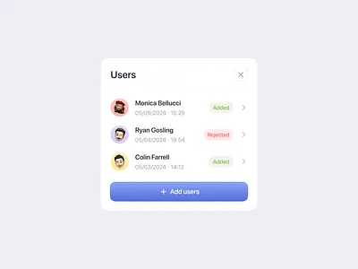 Add users popup add more add users button button design design design ui figma illustration mobile app modal popup popup modal popup users ui ui ux users ux web web design window
