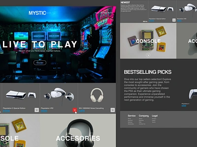 MYSTIC PLAYGROUNDS: Console Ecommerce console design ecommerce game gamer gaming mystic playgrounds playstation5 productdesign rgb ui uiuxdesign ux web website