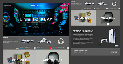 MYSTIC PLAYGROUNDS: Console Ecommerce console design ecommerce game gamer gaming mystic playgrounds playstation5 productdesign rgb ui uiuxdesign ux web website