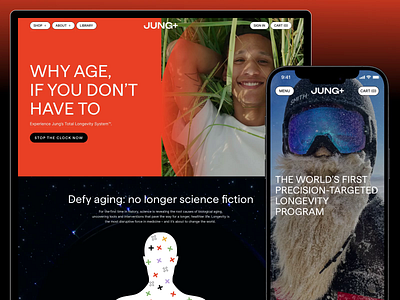 JUNG+ brand - Website animation graphic design healthcare illustration longevity product web website