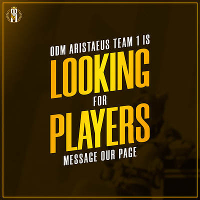 ODM Aristaeus Mobile Legends Recruitment Poster design esports graphic design