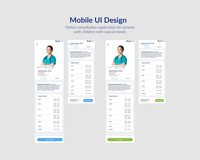 Mobile UI Design for Consultation Apps consultation graphic design mobile mobile design therapist ui uiux ux