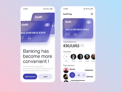 Banking Revolution: Simplify Your Finances!(Concept App) Rebound amount animation bank account banking credit card finance fintech gradient interactions minimal number