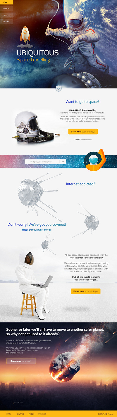 Webdesign UI - Ubiquitous Space travelling graphic design landing page logo startup ui webdesign