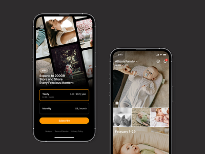 Photo Sharing App | UI/UX android app design dark mode ios photo sharing apps place pricing table subscription ui ui design uiux ux ux design