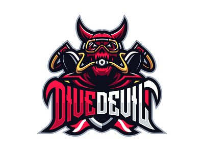 DIVE DEVIL Logo done for Scuba Diving Brand branding demons design devil diver diving esport esportlogo gamer gaming illustration logo mascot scuba diving snorkeling snorkling