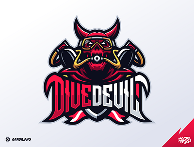 DIVE DEVIL Logo done for Scuba Diving Brand branding demons design devil diver diving esport esportlogo gamer gaming illustration logo mascot scuba diving snorkeling snorkling