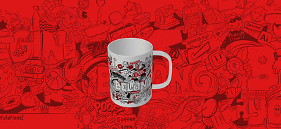Doodle coffee mug - New joinee mug branding design doodle doodle art graphic design illustration logo minimal mug design poster design typography ui vector