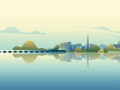 Washington architecture city illustration landscape vector washington