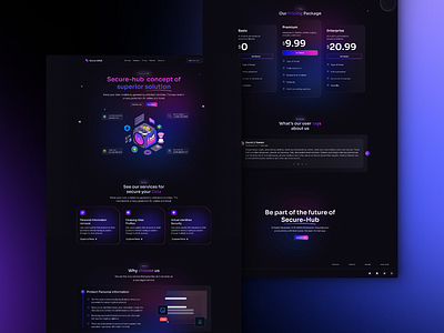 Secure Data - LandingPage branding dashboard landingpage uidesign websitedesign