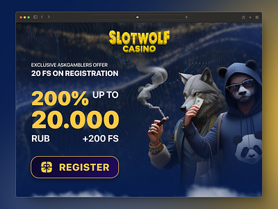 Online casino “SlotWolf” casino design slot ui uiux ux web