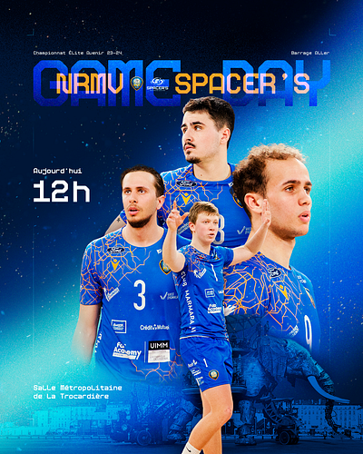 Game Day 24.04.28 game day gradient graphic graphic design poster retro sports typography volleyball