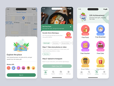 Food Place Exploration android design explore restaurant maps mobile apps mobile design restaurant ui