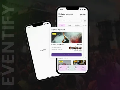 Eventify - Discover popular events checkout events figma login mobileapp register userexperience uxdesign uxui