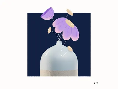 Blender Vase_04 2d 3d art art direction blender design digital art flowers illustration photoshop procreate render vase