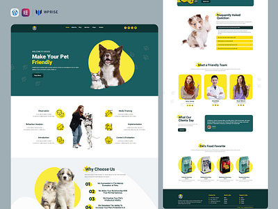 Enova – Pet Training Elementor Template pet care pet care website pet care website template pet website designs petcare petcare website pets website