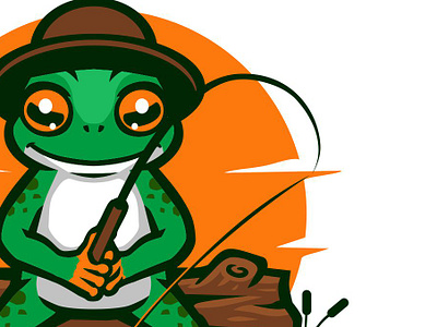 TOAD FISHING branding design fishing fishing logo fishing mascot graphic design illustration logo mascot mascot logo toad vector