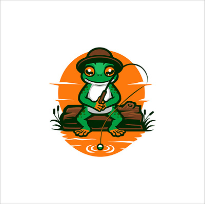 TOAD FISHING branding design fishing fishing logo fishing mascot graphic design illustration logo mascot mascot logo toad vector