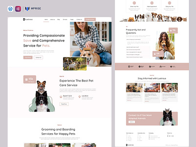 Lustrous – Pet Care and Animal Shelter Elementor Template pet care pet care website pet care website template pet website designs petcare petcare website pets website