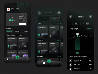 Smart Home🏠 App Dashboard UI Design android app app application design graphic design ios ios app mobile smart app ui ui design ui ux