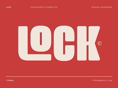 Lock Wordmark beauty bespoke brand cosmetics custom fashion key keyhole knob lock logo logotype rouge typography wordmark