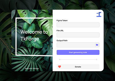 TkForge app design app sign up ui