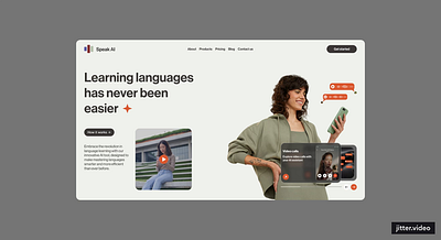 Speak AI - Language Learning Platform ai ai startup dashboard language learning ui ux web app web application web design website website design